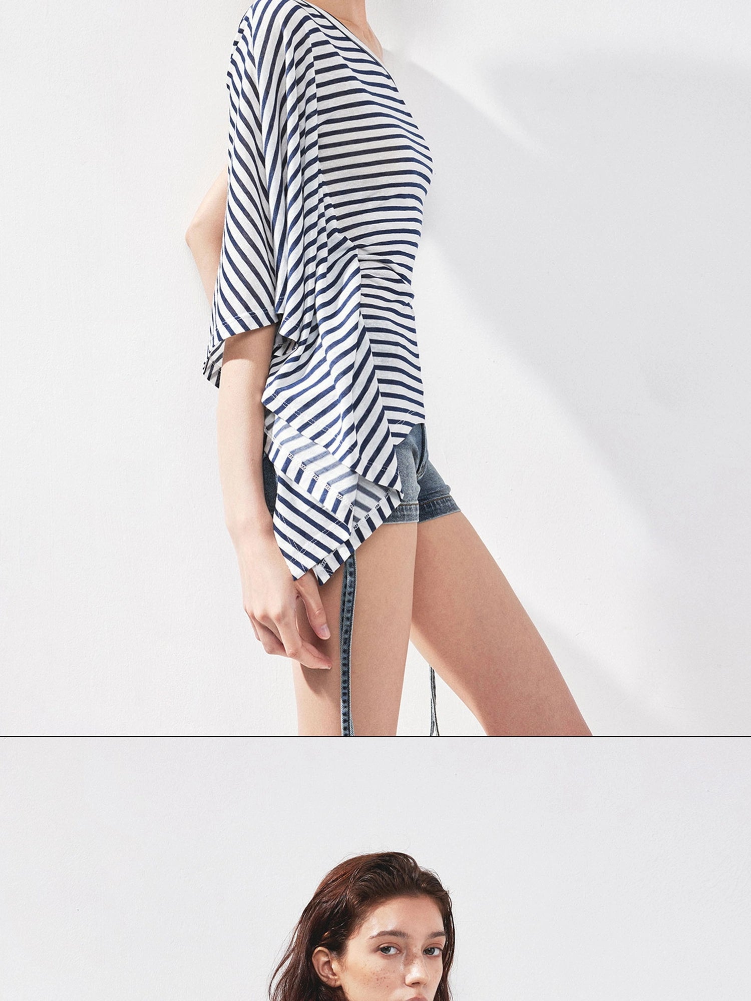 kvkv Asymmetric Stripe Sleeveless Top