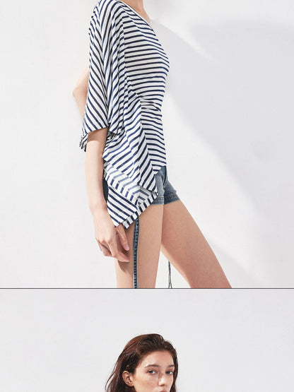 kvkv Asymmetric Stripe Sleeveless Top