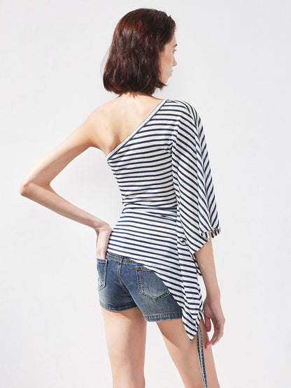kvkv Asymmetric Stripe Sleeveless Top