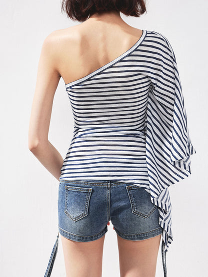 kvkv Asymmetric Stripe Sleeveless Top