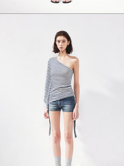 kvkv Asymmetric Stripe Sleeveless Top