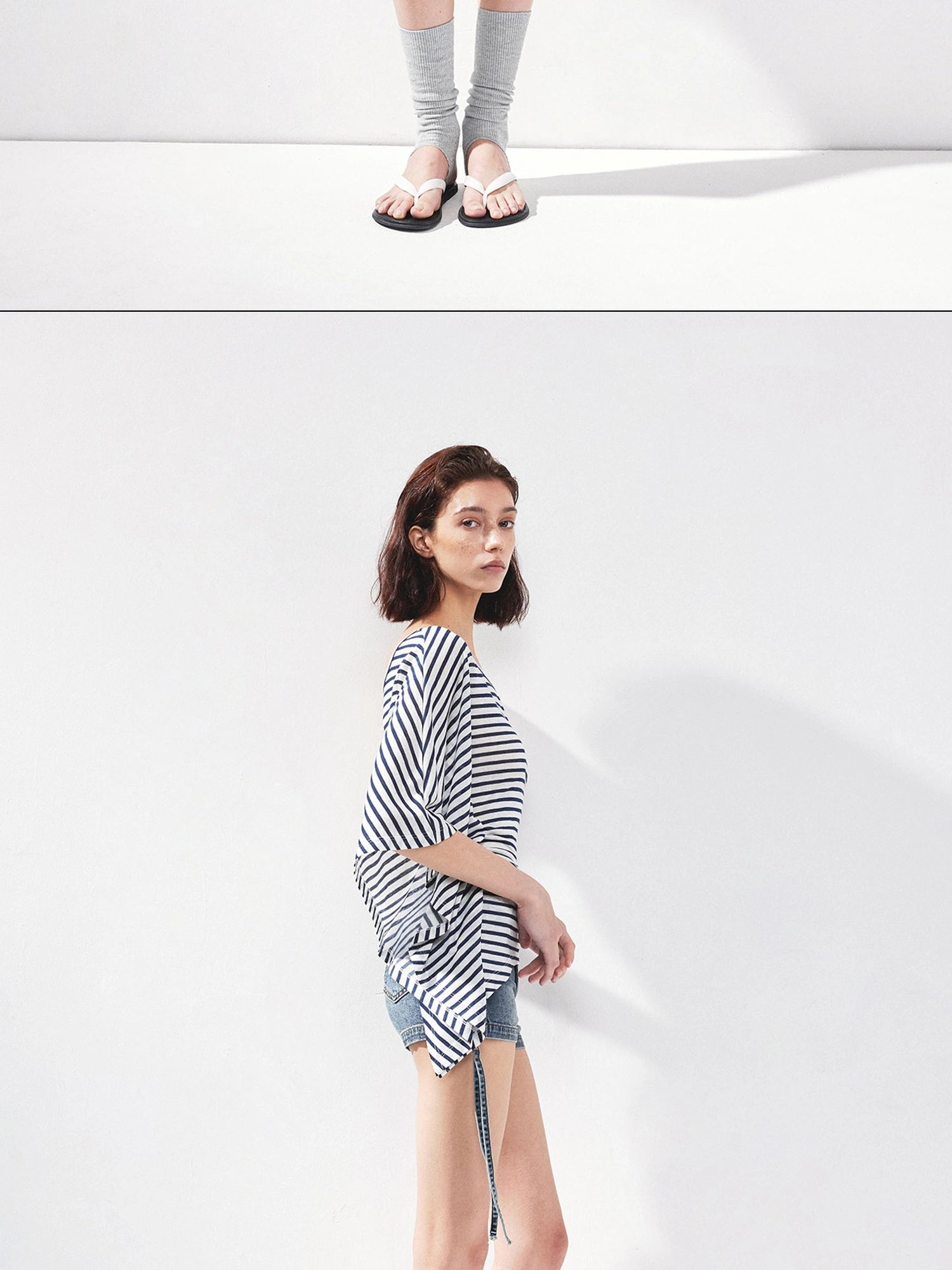 kvkv Asymmetric Stripe Sleeveless Top