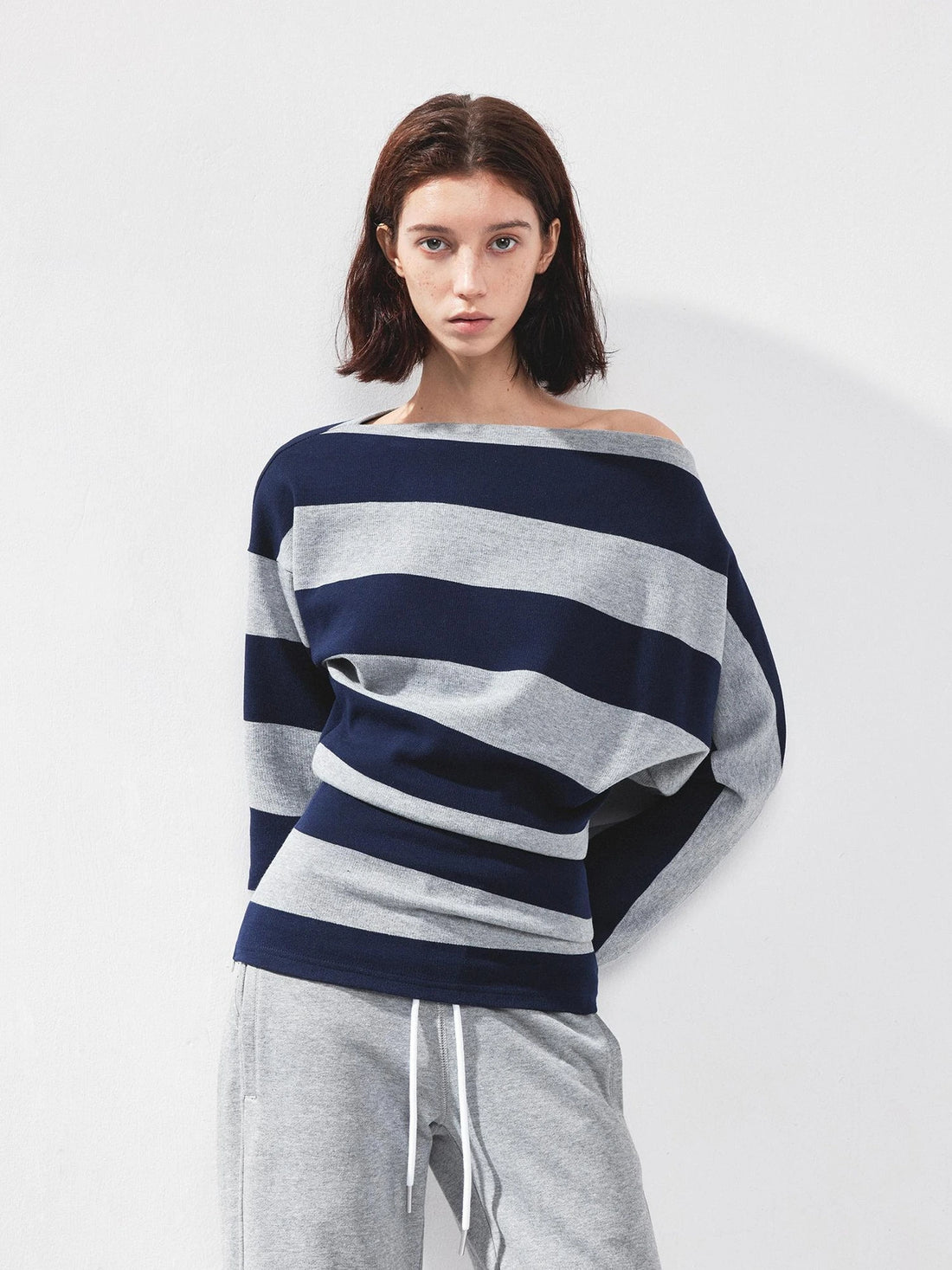 kvkv Asymmetrical Striped Cotton Modal Top
