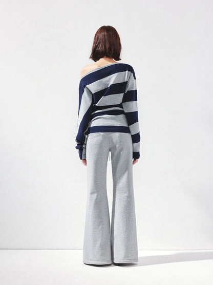 kvkv Asymmetrical Striped Cotton Modal Top