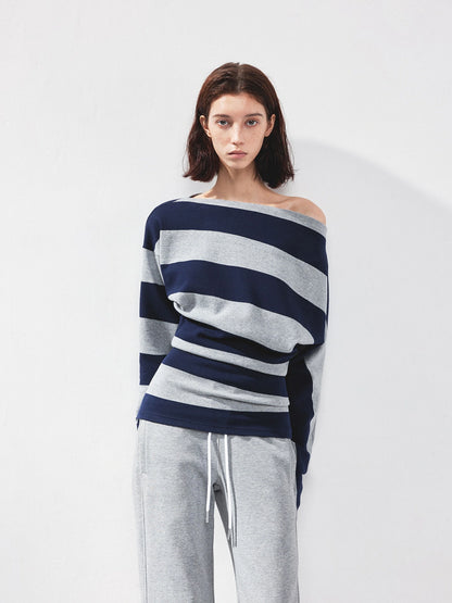 kvkv Asymmetrical Striped Cotton Modal Top