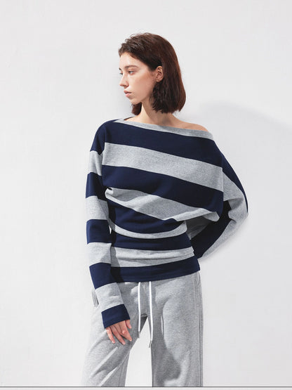 kvkv Asymmetrical Striped Cotton Modal Top