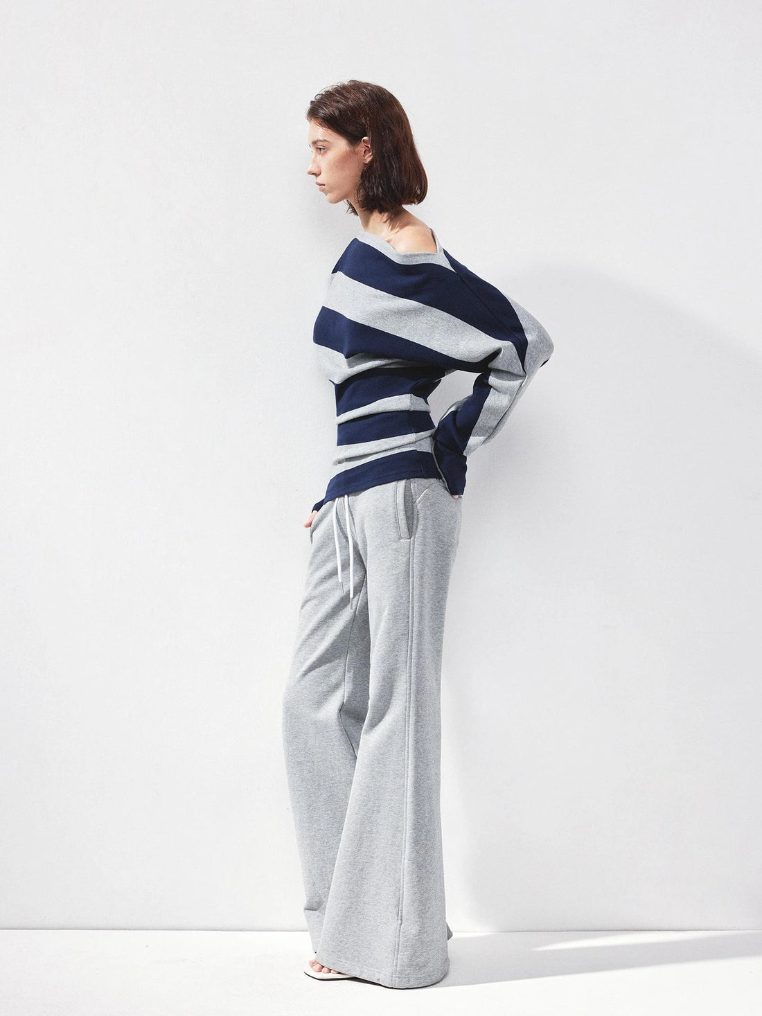 kvkv Asymmetrical Striped Cotton Modal Top