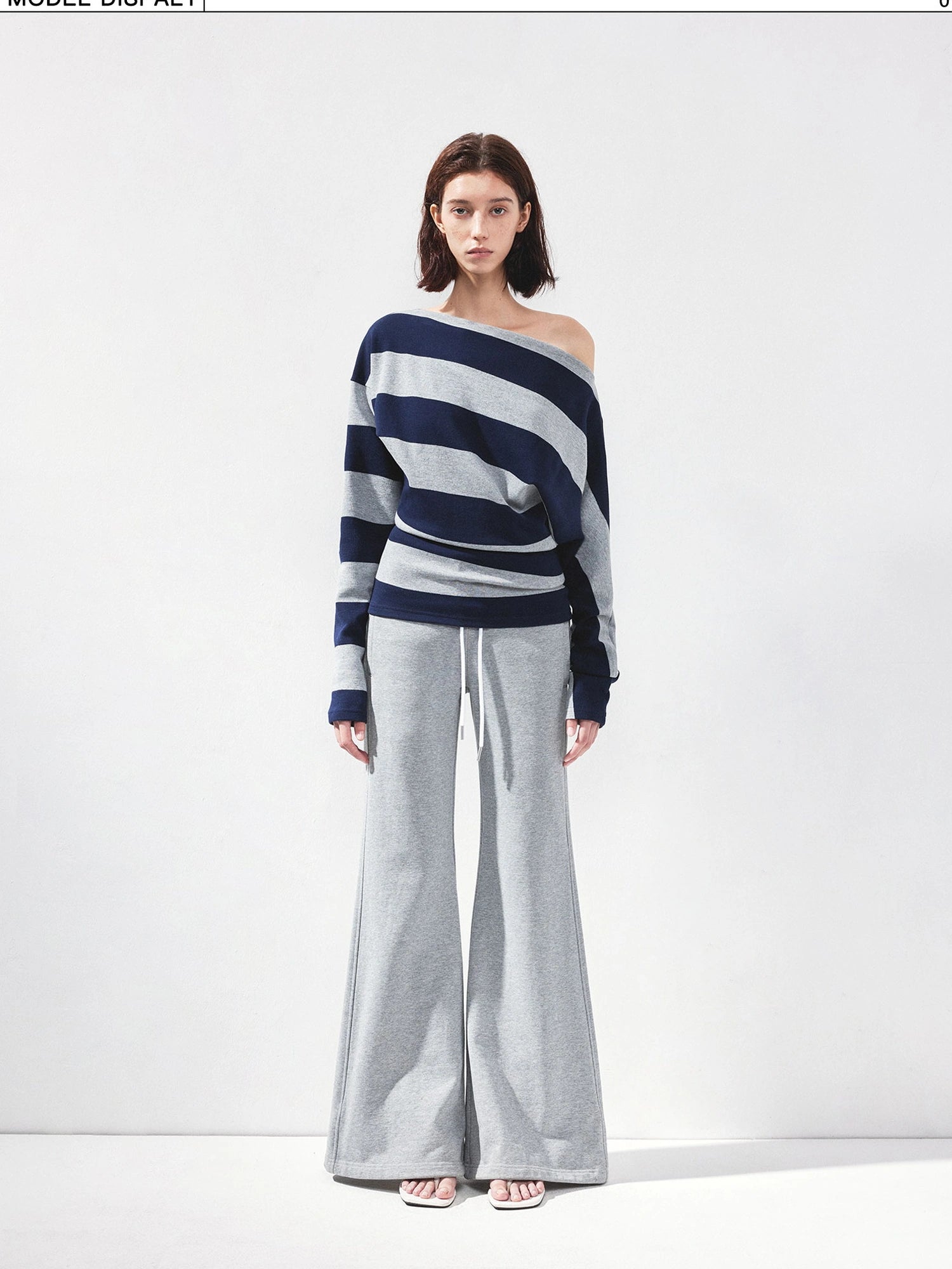 kvkv Asymmetrical Striped Cotton Modal Top
