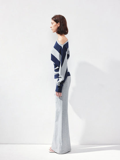 kvkv Asymmetrical Striped Cotton Modal Top