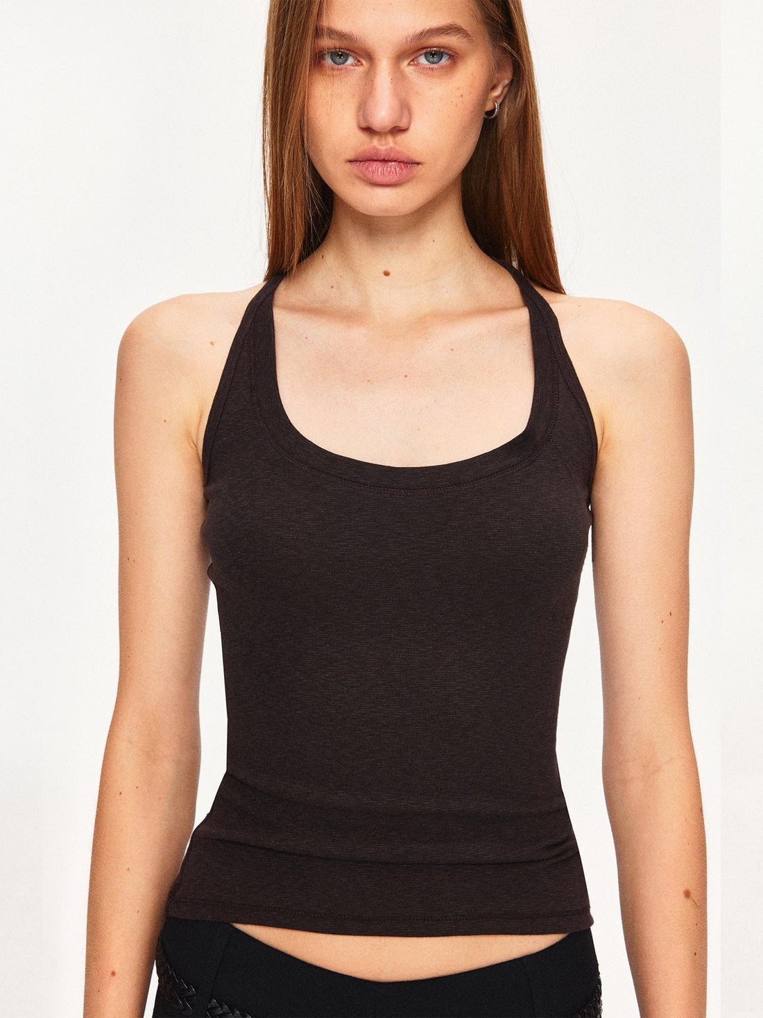 kvkv Bamboo Slub Cotton Slim Fit U Neck Cropped Women Yoga Activewear Tank Tops