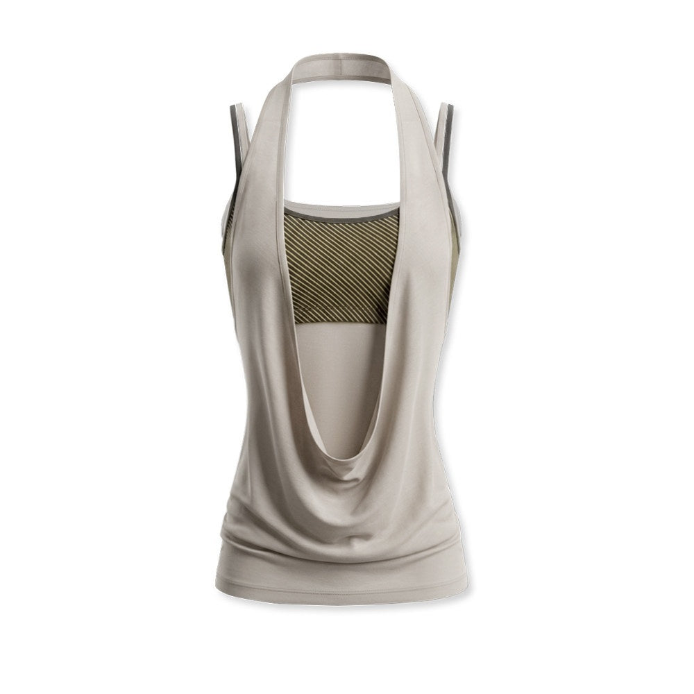 kvkv_Beige_Detachable_Three_Piece_Striped_Cowl_Layered_Women&