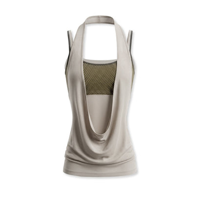 kvkv_Beige_Detachable_Three_Piece_Striped_Cowl_Layered_Women&