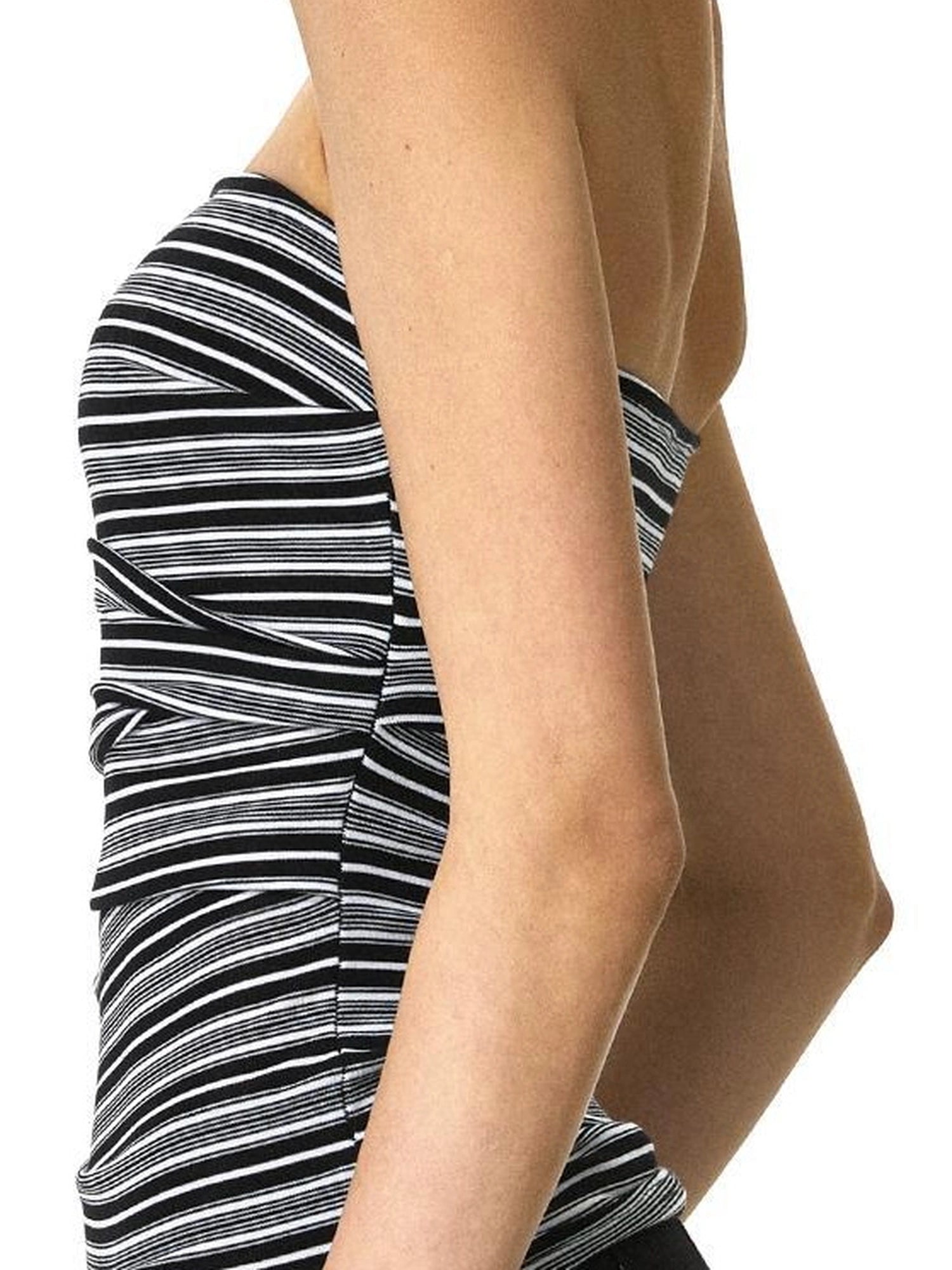 kvkv Black And White Irregular Stripe Tube Top