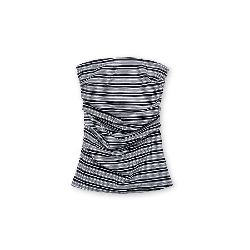kvkv_Black_And_White_Irregular_Stripe_Tube_Top_MISSTT