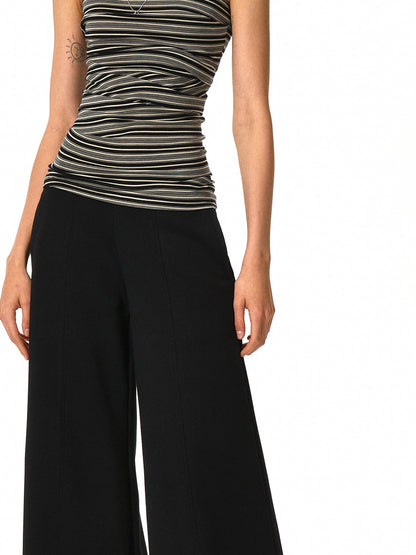 kvkv Black Apricot Stretch Stripped Bustier Top