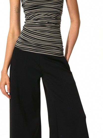 kvkv Black Apricot Stretch Stripped Bustier Top