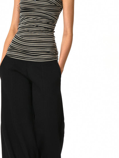 kvkv Black Apricot Stretch Stripped Bustier Top