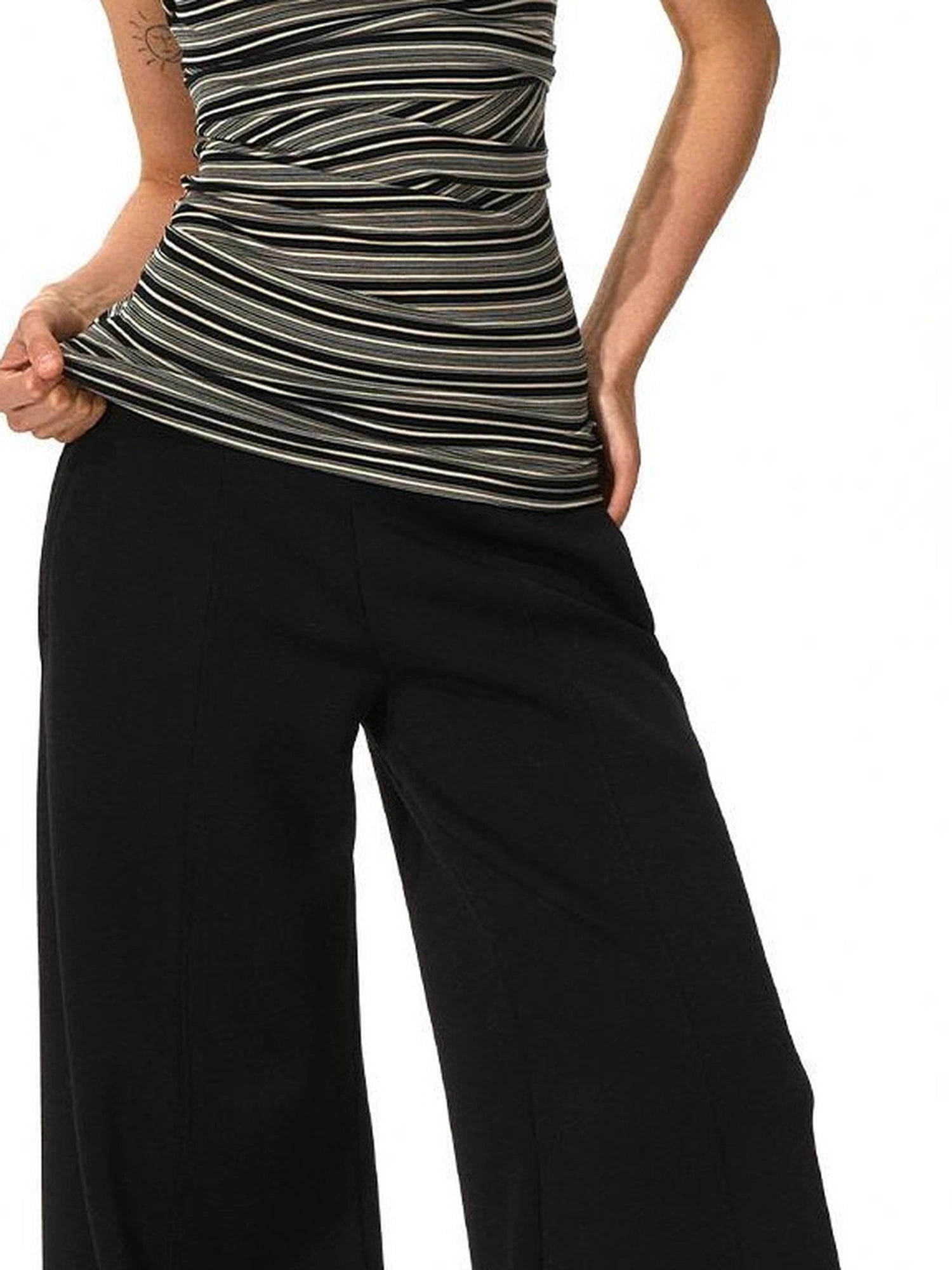 kvkv Black Apricot Stretch Stripped Bustier Top