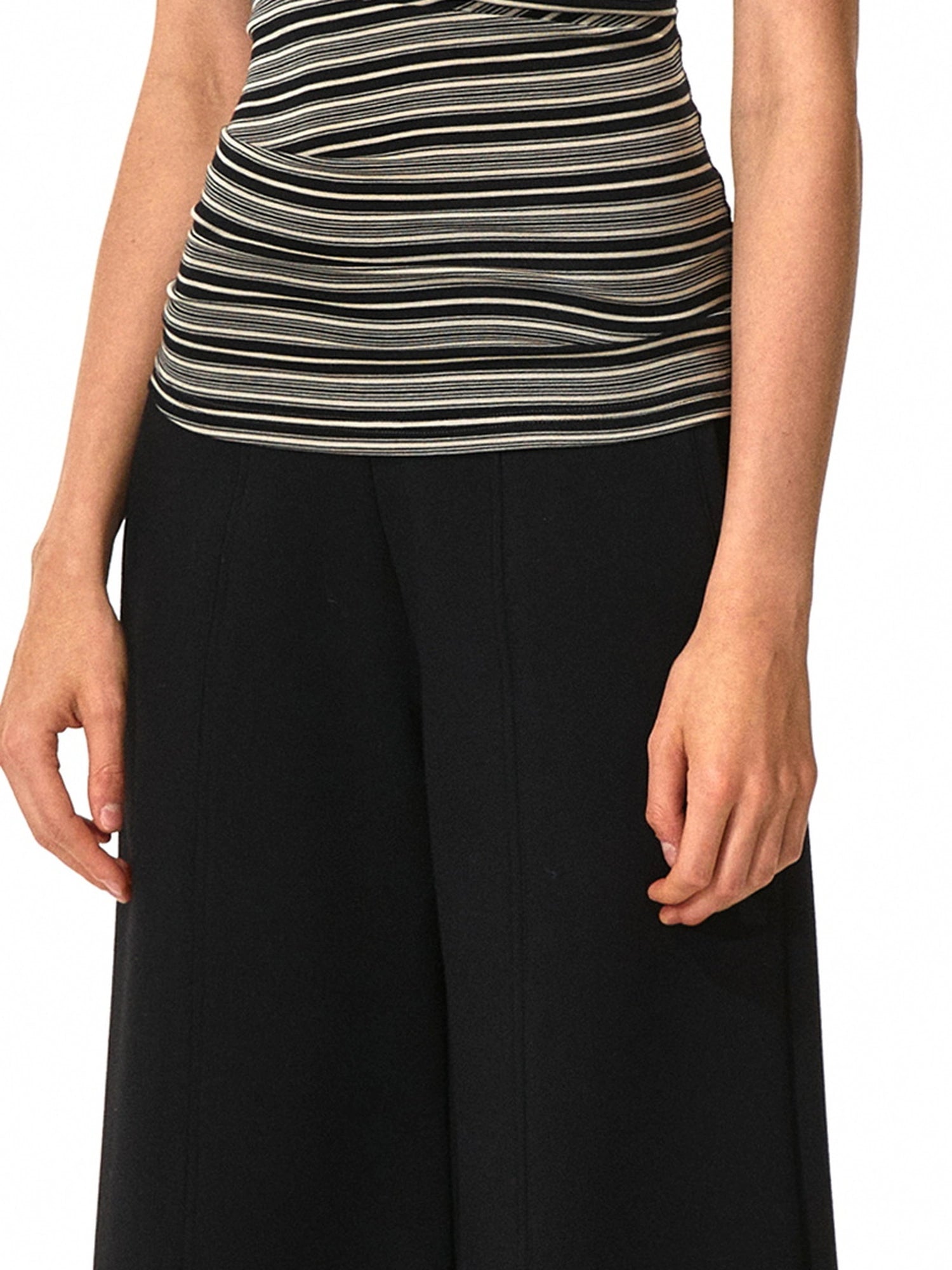 kvkv Black Apricot Stretch Stripped Bustier Top