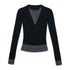 kvkv_Black_Contrast_Striped_Faux_Two_Piece_Women&