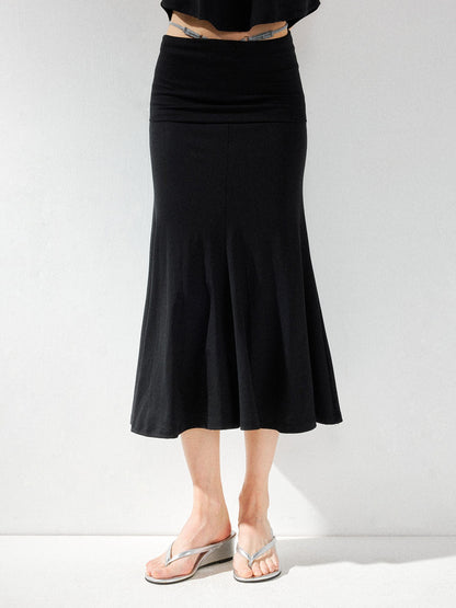 kvkv Black Convertible Foldover Mid Waist Women&