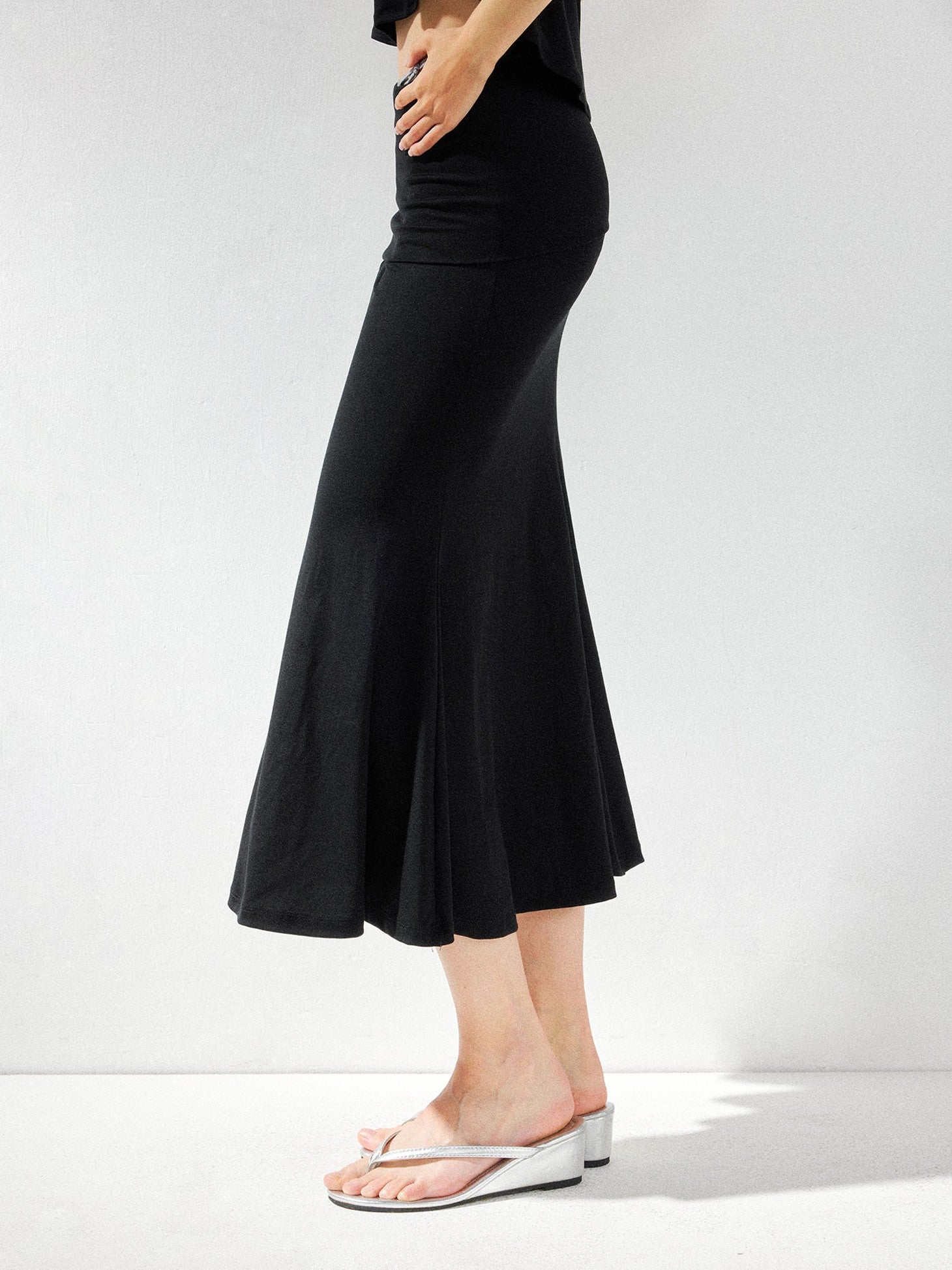 kvkv Black Convertible Foldover Mid Waist Women&