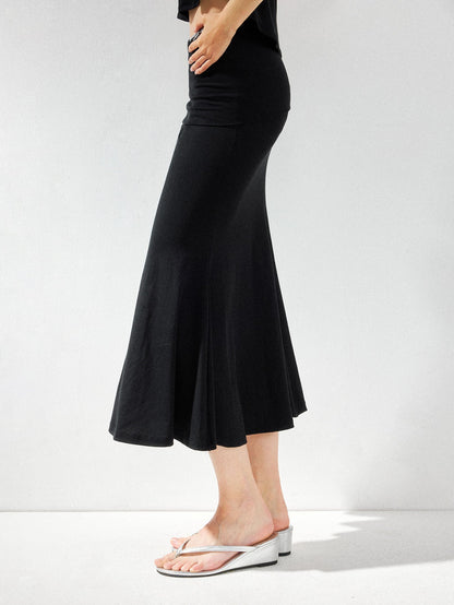 kvkv Black Convertible Foldover Mid Waist Women&