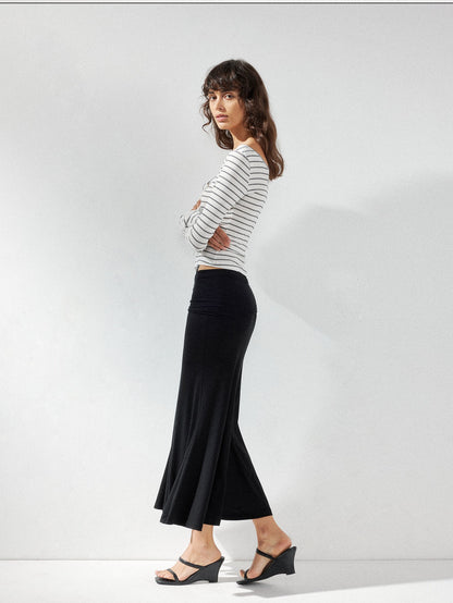 kvkv Black Convertible Foldover Mid Waist Women&