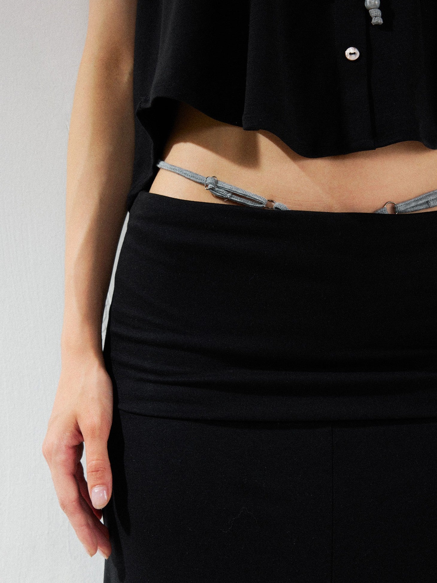 kvkv Black Convertible Foldover Mid Waist Women&