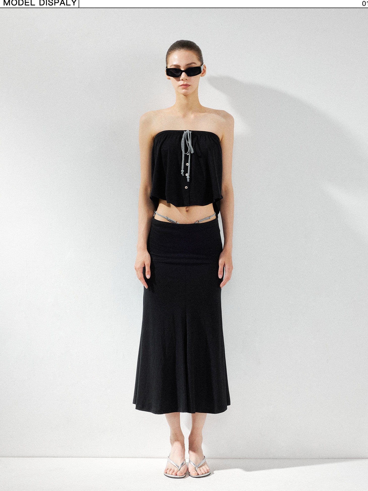 kvkv Black Convertible Foldover Mid Waist Women&