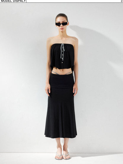 kvkv Black Convertible Foldover Mid Waist Women&