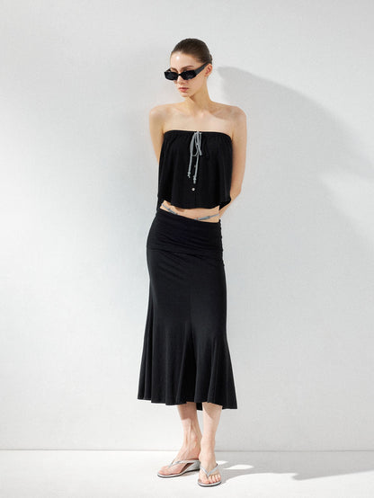 kvkv Black Convertible Foldover Mid Waist Women&
