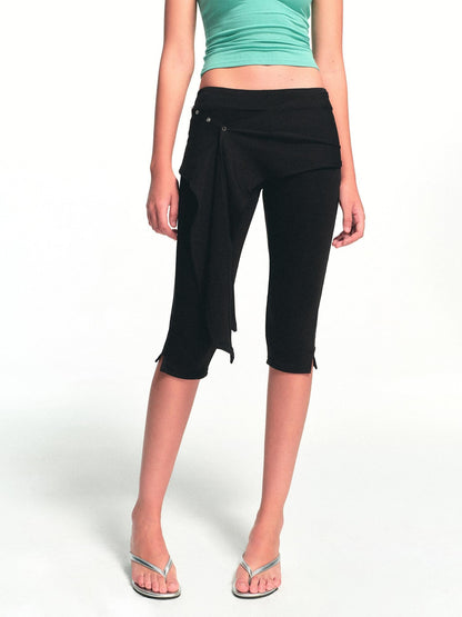 kvkv Black Detachable Hip Cover Tie Skirt Women&