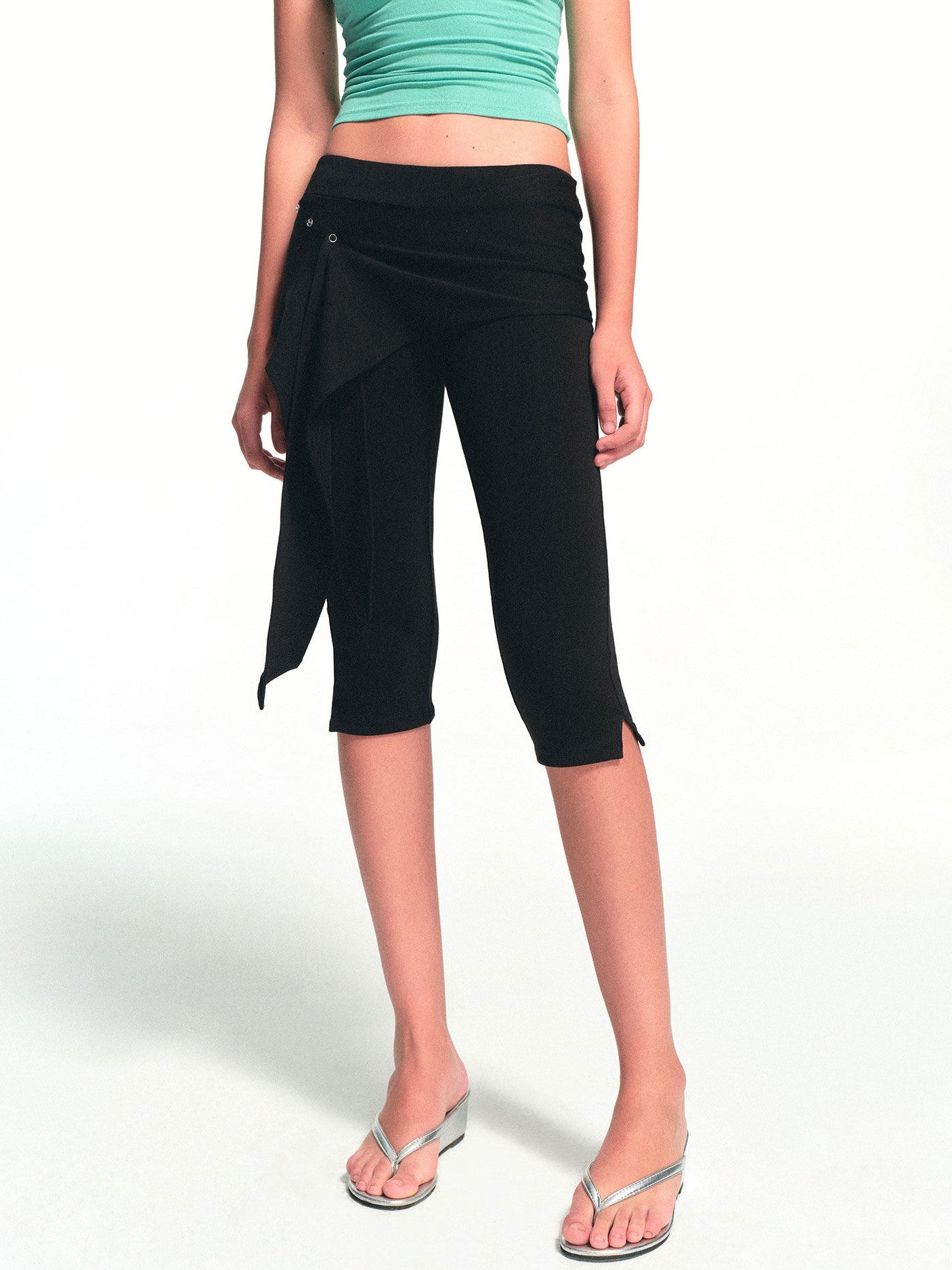 kvkv Black Detachable Hip Cover Tie Skirt Women&