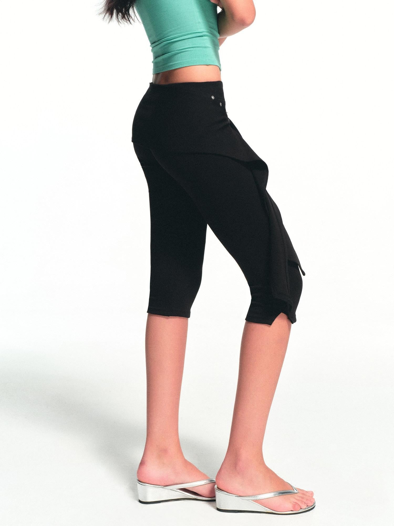 kvkv Black Detachable Hip Cover Tie Skirt Women&