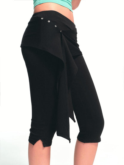 kvkv Black Detachable Hip Cover Tie Skirt Women&