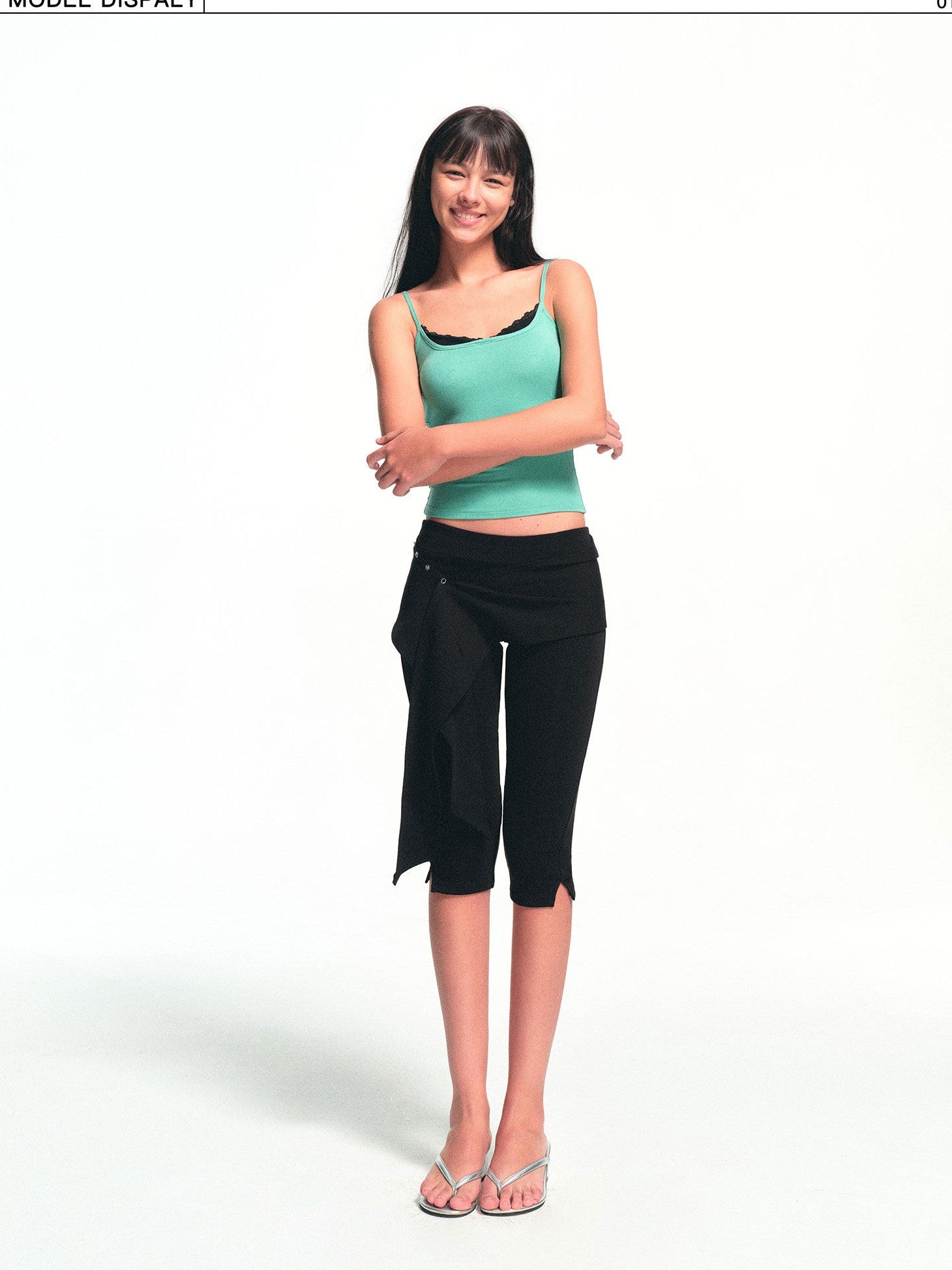 kvkv Black Detachable Hip Cover Tie Skirt Women&