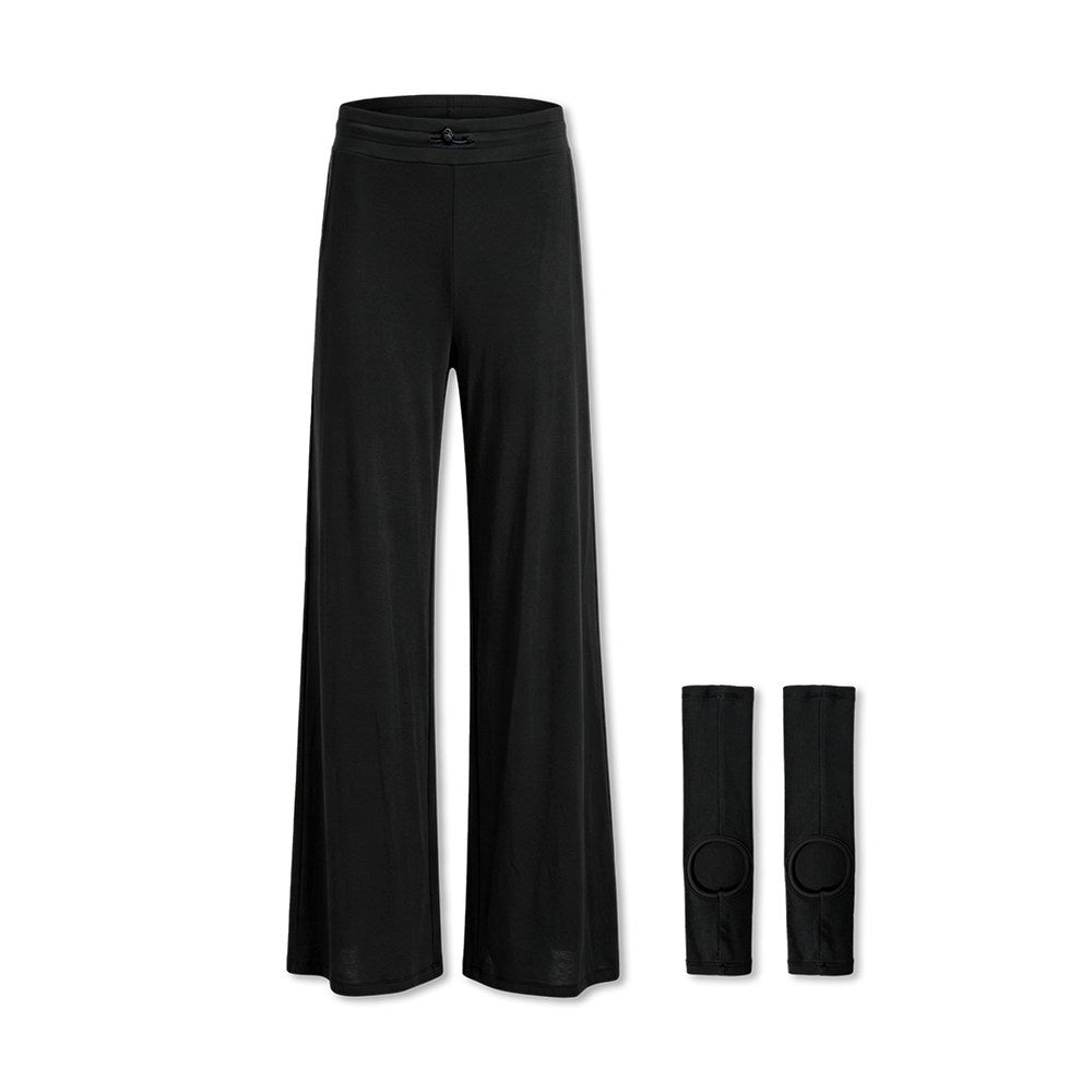 kvkv_Black_Drawstring_Mid_Low_Rise_Detachable_Stirrup_Drapey_Women&