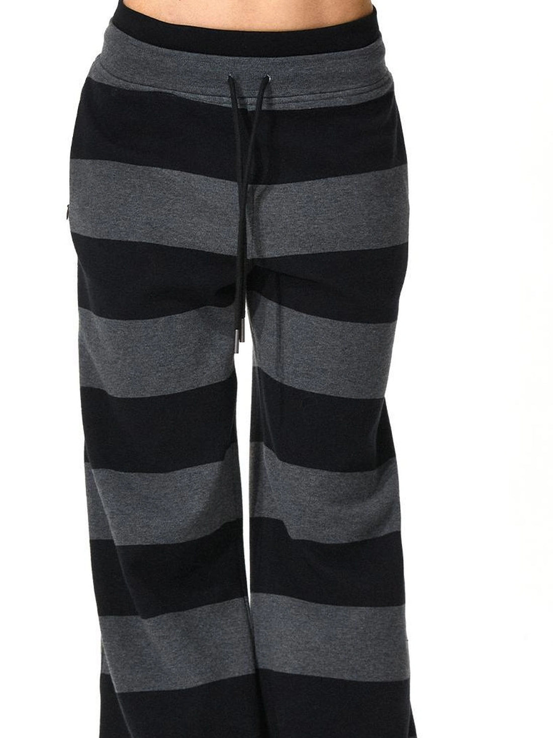 kvkv Black Gray Modal Drawstring Waistband Sweatpants