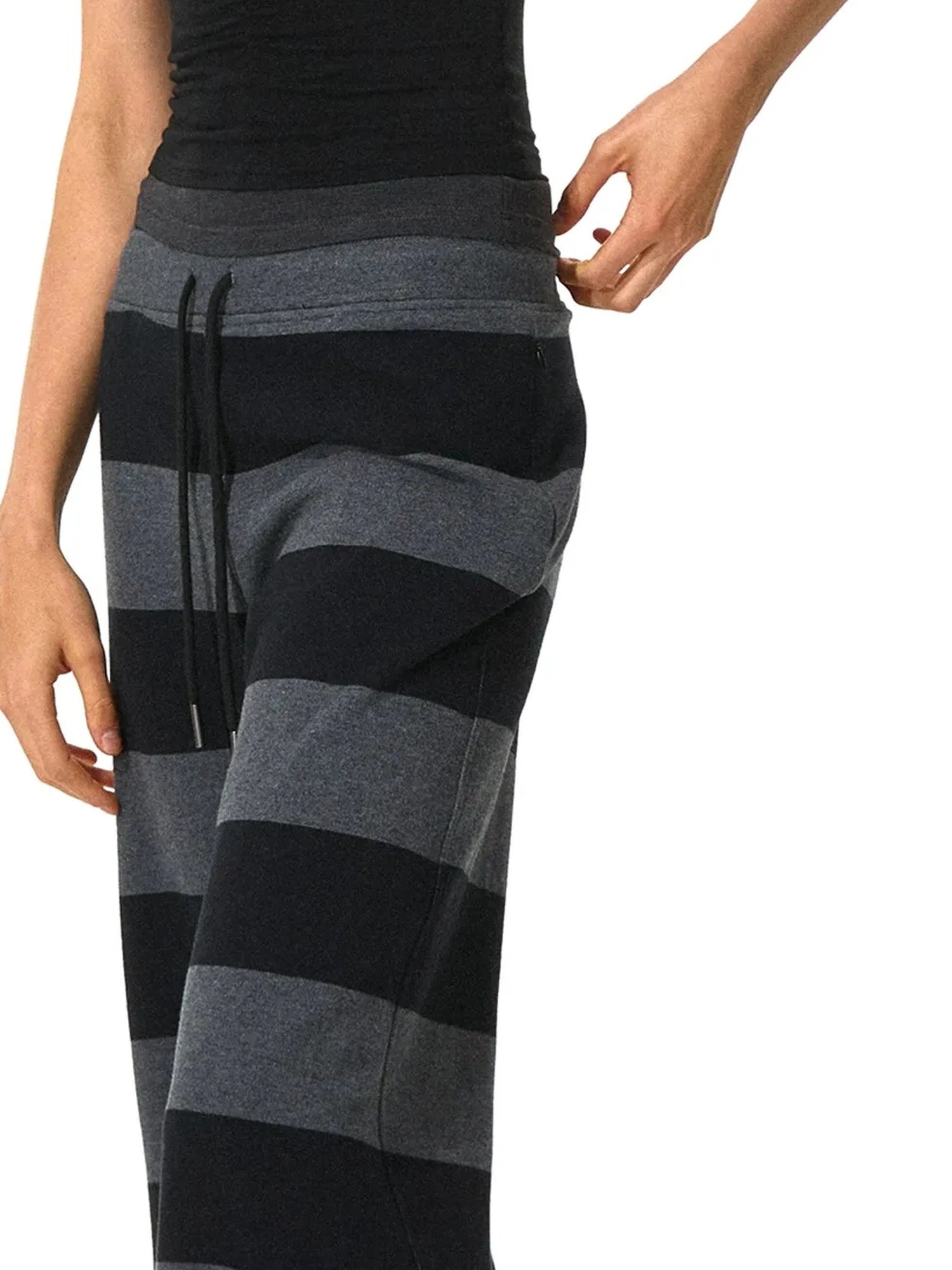 kvkv Black Gray Modal Drawstring Waistband Sweatpants