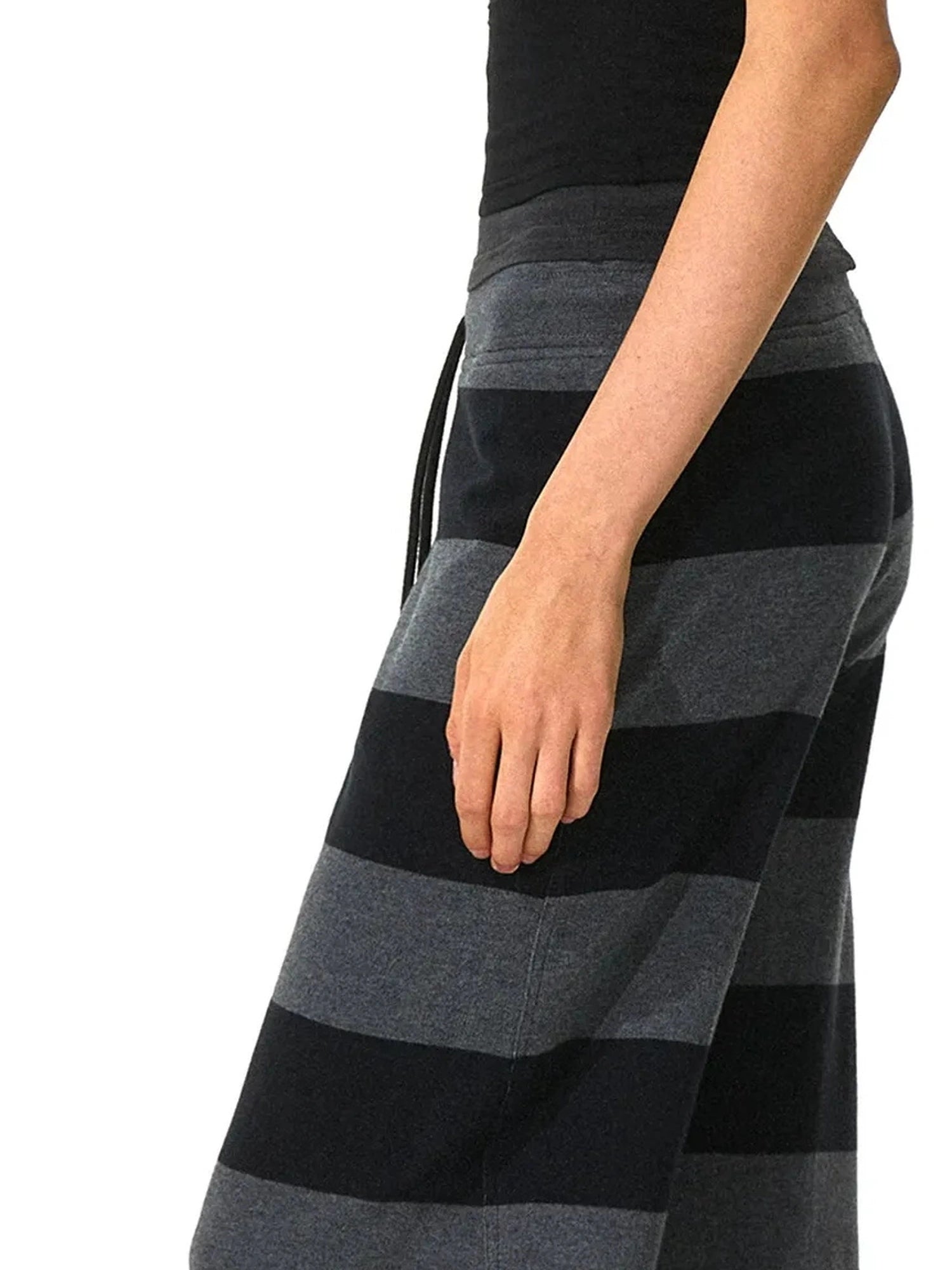 kvkv Black Gray Modal Drawstring Waistband Sweatpants