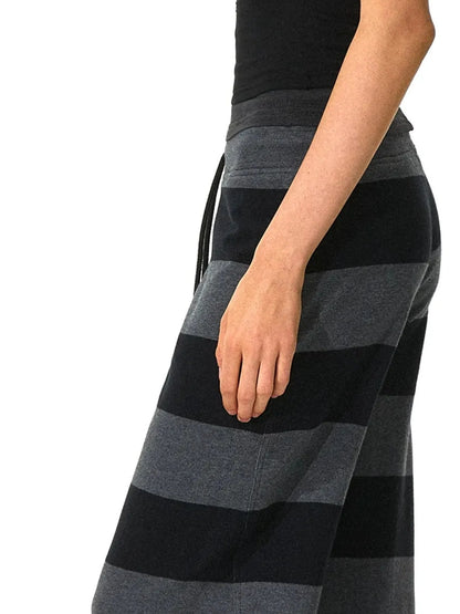 kvkv Black Gray Modal Drawstring Waistband Sweatpants