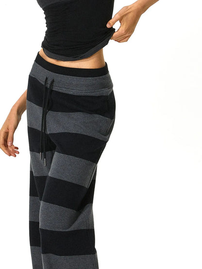 kvkv Black Gray Modal Drawstring Waistband Sweatpants