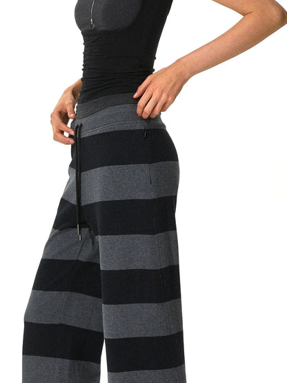 kvkv Black Gray Modal Drawstring Waistband Sweatpants