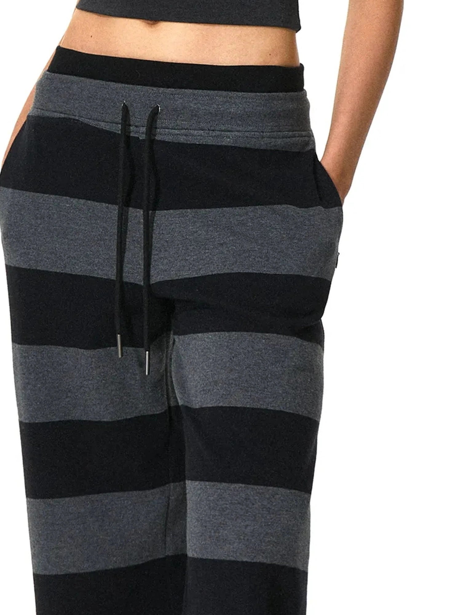 kvkv Black Gray Modal Drawstring Waistband Sweatpants