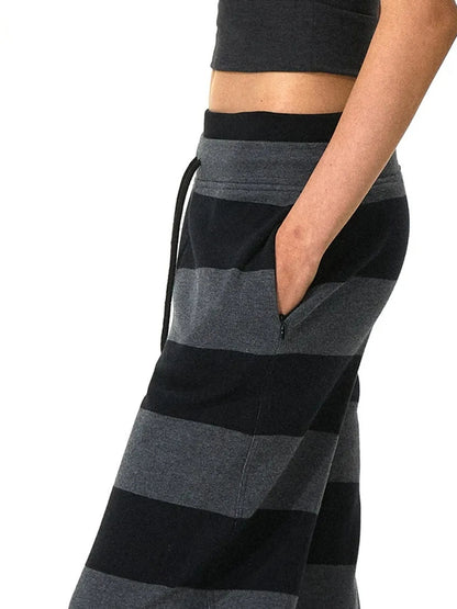 kvkv Black Gray Modal Drawstring Waistband Sweatpants