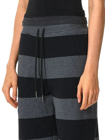 kvkv Black Gray Modal Drawstring Waistband Sweatpants