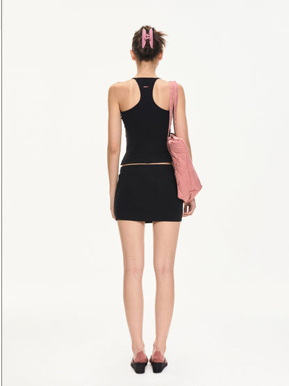 kvkv Black Low Waist Drawstring Slim Fit Women&