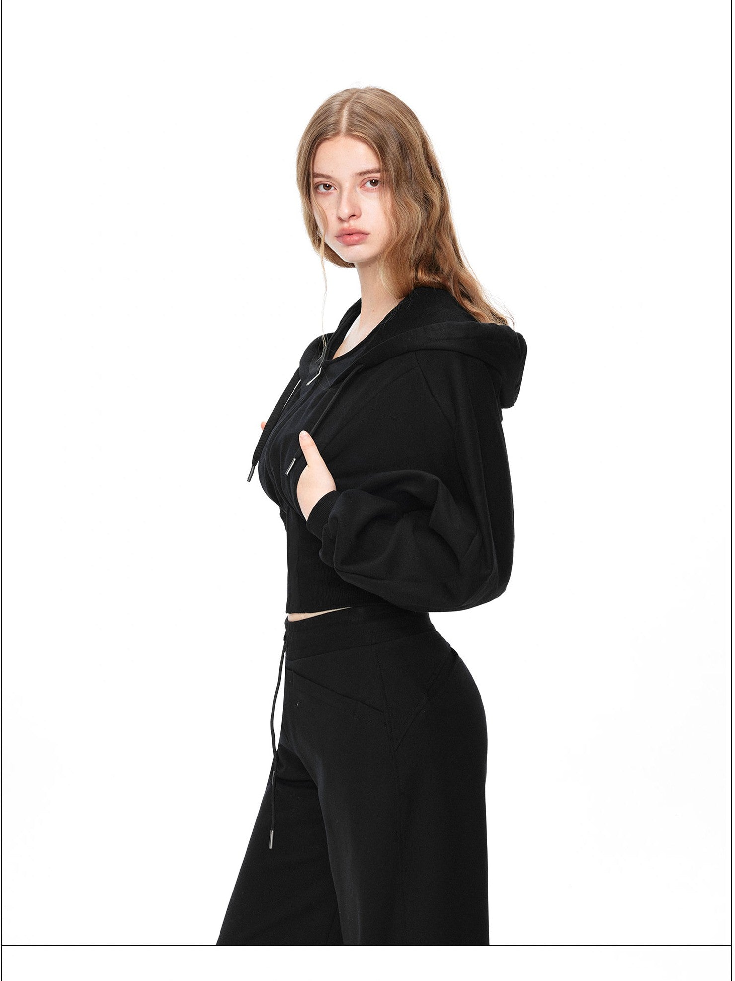 kvkv Black Oversized Foldover Collar Cinched Waist Women&