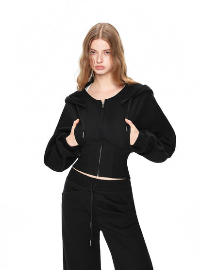 kvkv Black Oversized Foldover Collar Cinched Waist Women&